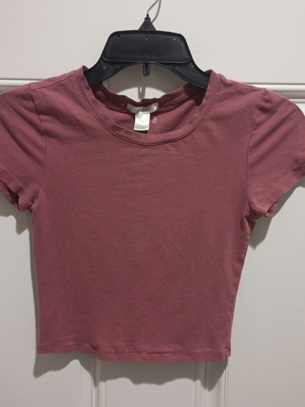 Bozzolo Mauve-Pink Short Sleeve Cropped Tee